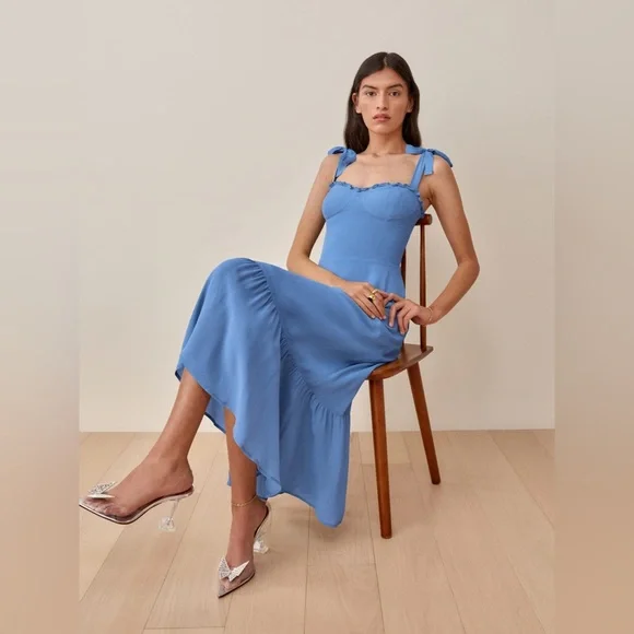 slim fit dress slacks Baltic Born Womens Marta Smocked Midi Dress | Summer Floral main image 0